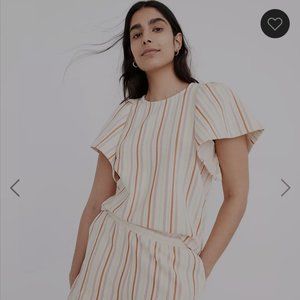 Madewell Textured Flutter-Sleeve Blouse